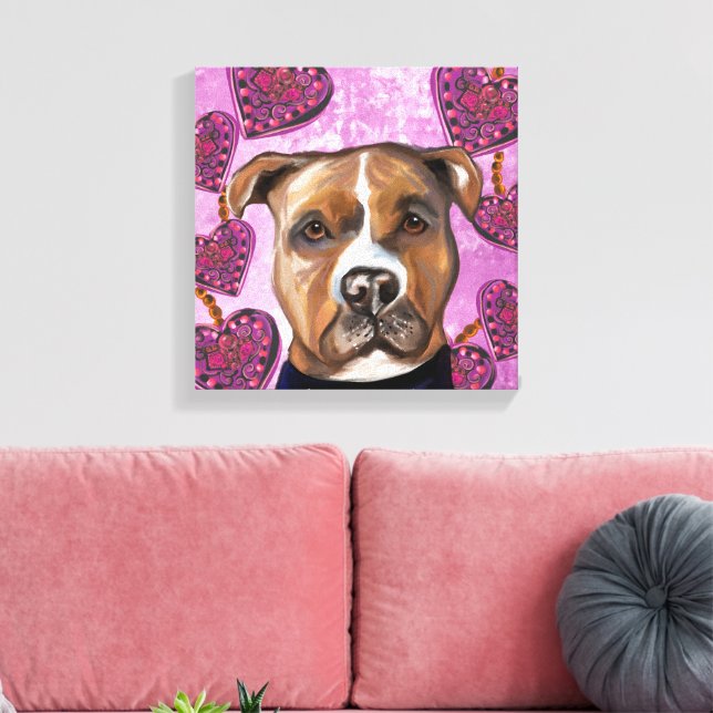 LIENZO TERRIER STAFFORDSHIRE AMERICANO        (Insitu (Sala de estar))