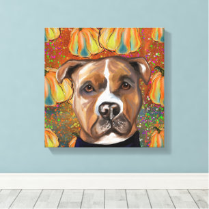 LIENZO TERRIER STAFFORDSHIRE AMERICANO       