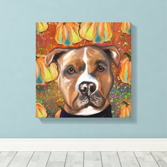 LIENZO TERRIER STAFFORDSHIRE AMERICANO        (Insitu (piso de madera))
