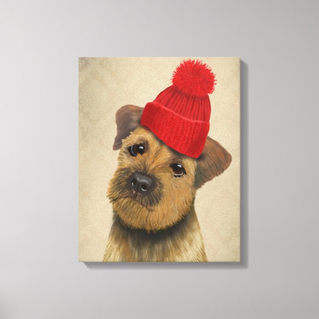 Lienzo Territorio fronterizo con Gorra Bobble rojo (Anverso)