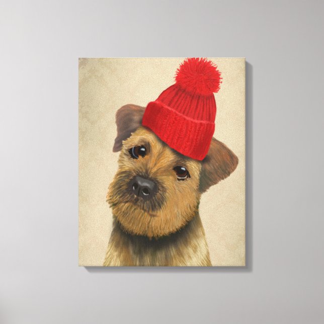 Lienzo Territorio fronterizo con Gorra Bobble rojo (Anverso)
