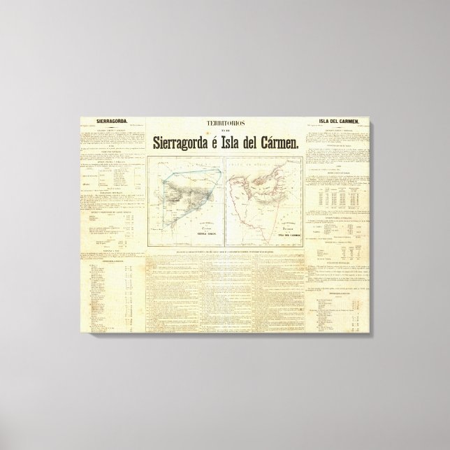 Lienzo Territorios de Sierragorda e Isla del Carmen (Anverso)