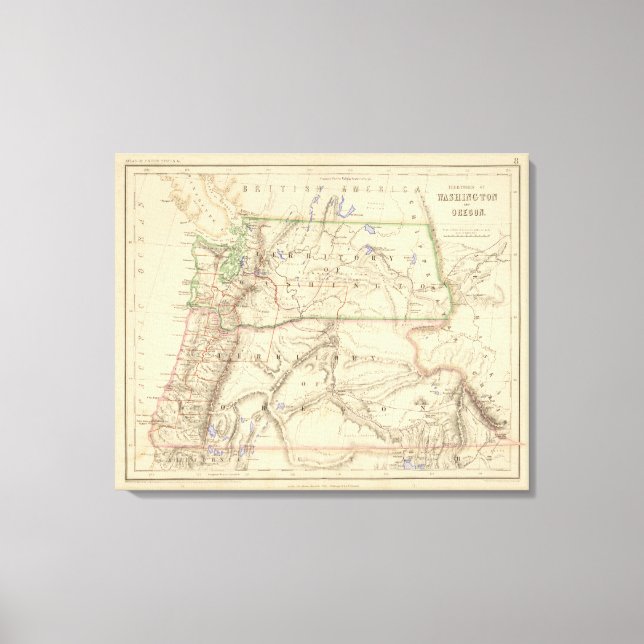 Lienzo Territorios de Washington y Oregón (Anverso)