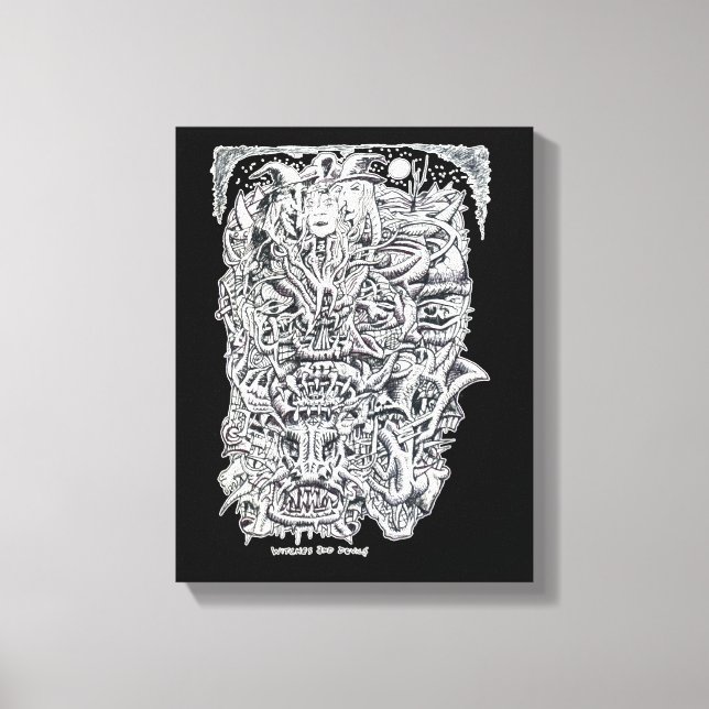 Lienzo Testigos y demonios, por Brian Benson. (Anverso)