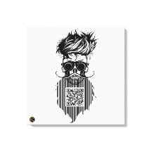 Tete de mort code barre QR G-Skulls avec barbe et