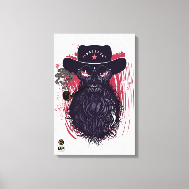 Lienzo Tête de mort hipster skulls cowboy western (Anverso)