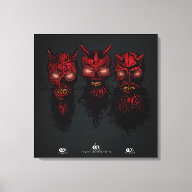 Lienzo Tête de mort hipster skulls les 3 diables ensemble (Anverso)