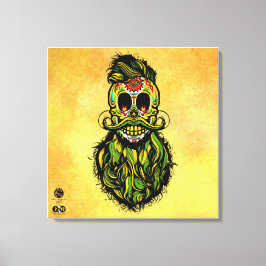 Lienzo Tête de mort mexicaine hipster skulls barbu et mou