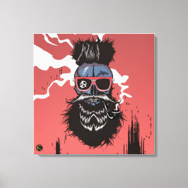 Lienzo Tête de mort punk hipster G-skulls crâne barbu req