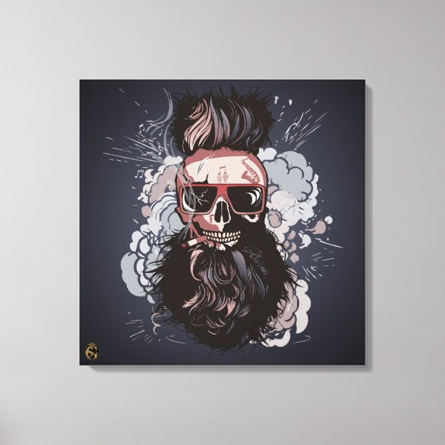 Lienzo Tête de mort punk hipster G-skulls crâne musisian (Anverso)