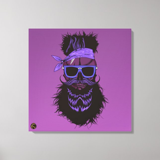 Lienzo Tête de mort punk hipster G-skulls crâne pirate (Anverso)