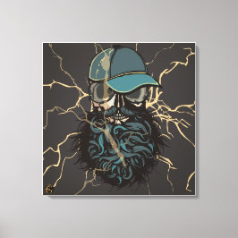 Lienzo Tête de mort punk hipster G-skulls crâne storm