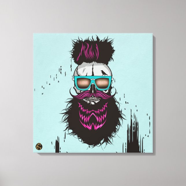 Lienzo Tête de mort punk hipster G-skulls i love death (Anverso)