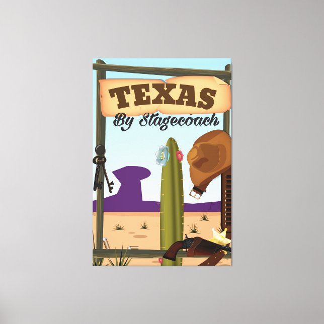 Lienzo Texas en diligencia (Anverso)