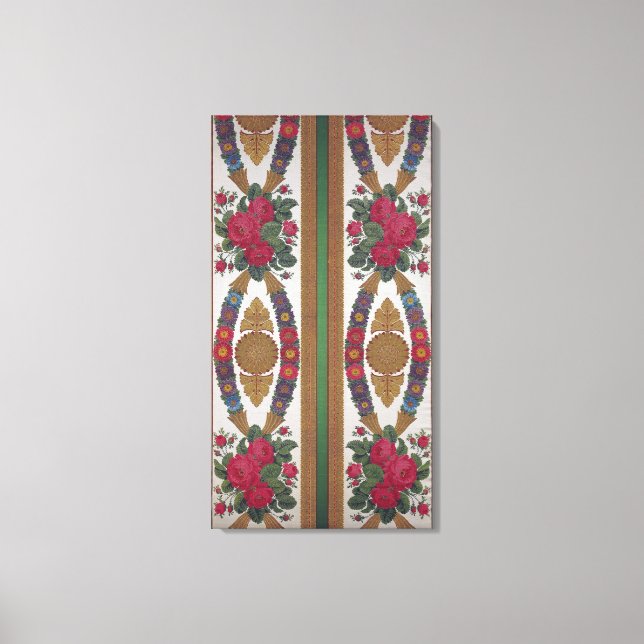 Lienzo Textil con guirnaldas de margarita (Anverso)