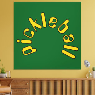 Lienzo Texto curvo negrita Amarillo De Baloncesto Sobre V