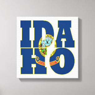 Lienzo Texto de la bandera de estado de Idaho