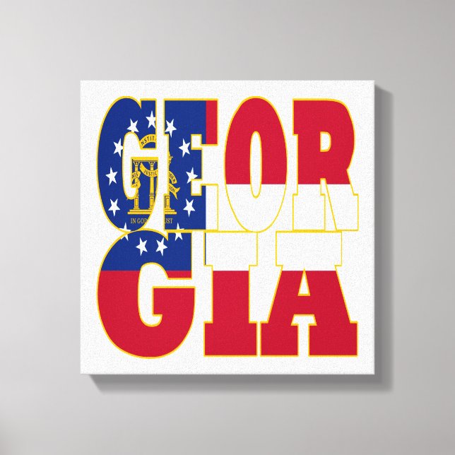 Lienzo texto de la bandera de Georgia (Anverso)