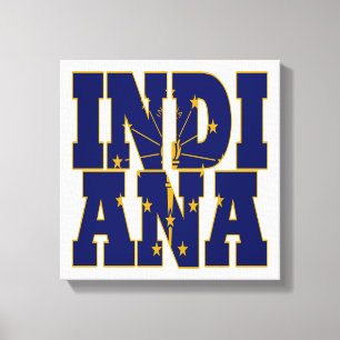 Lienzo texto de la bandera de Indiana