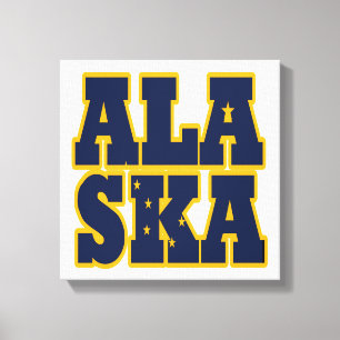 Lienzo Texto de la bandera del estado de Alaska