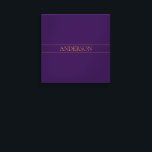 Lienzo Texto de Personalizable elegante | Oro y púrpura p<br><div class="desc">Elegante grabado de personalizable,  edita el diseño como quieras!</div>