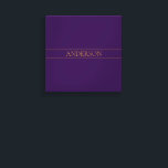 Lienzo Texto de Personalizable elegante | Oro y púrpura p<br><div class="desc">Elegante grabado de personalizable, edita el diseño como quieras!</div>