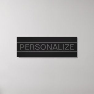 Lienzo Texto de personalizable Negra y gris oscuro