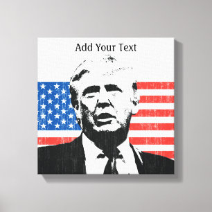 Lienzo Texto del personalizado de la bandera americana de