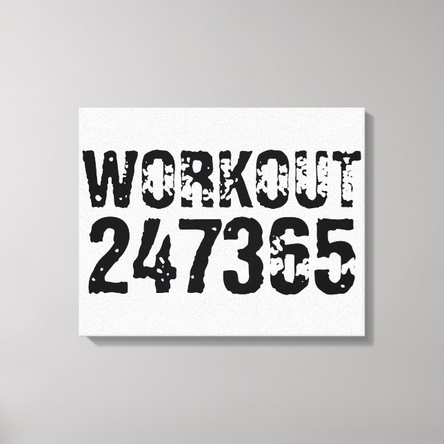 Lienzo Texto desgastado y raspado Workout 247365 negro (Anverso)