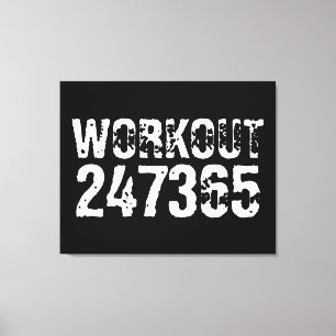 Lienzo Texto grabado y desgastado Workout 247365 white