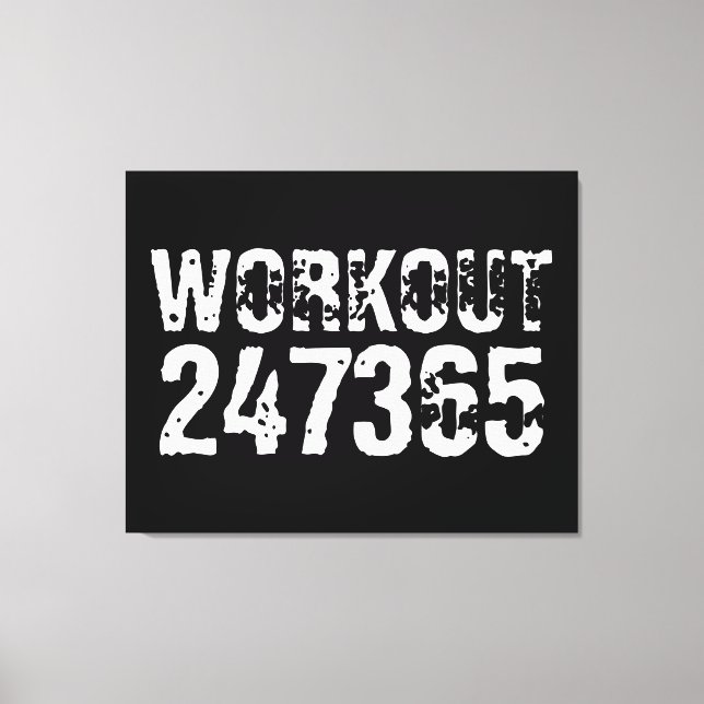 Lienzo Texto grabado y desgastado Workout 247365 white (Anverso)