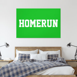 Lienzo Texto HOMERUN Deportivo Verde Brillante Atlético B