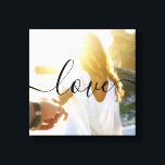 Lienzo Texto personalizado de foto y guión<br><div class="desc">Crea tu propia imagen personalizada de lienzo de texto de foto y guión con esta elegante,  moderna y sencilla plantilla de cadena de claves. Solo agrega tus fotos y texto. Haz que tu propio collage de fotos sea perfecto como regalos personalizados por mostrar tu amor.</div>