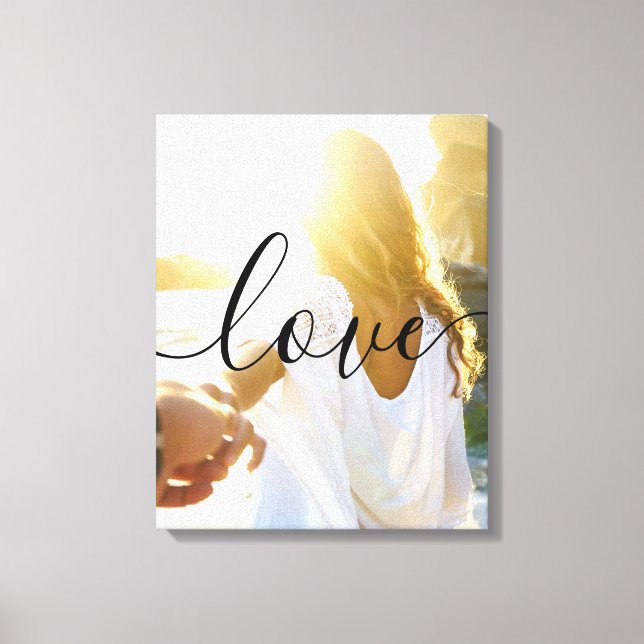 Lienzo Texto personalizado de foto y guión (Anverso)