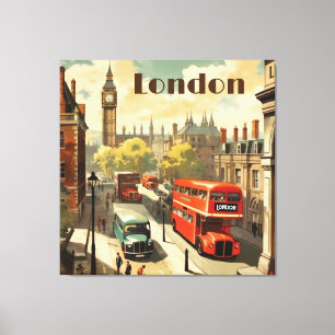 Lienzo Texto personalizado de Londres Big Ben Vintage