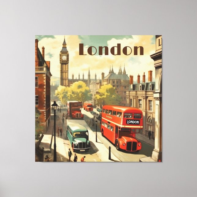 Lienzo Texto personalizado de Londres Big Ben Vintage (Anverso)