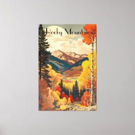 Lienzo Texto personalizado de otoño vintage Montañas Roco