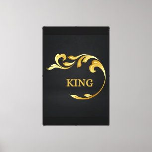 Lienzo Texto personalizado KING Fuego Llama Imagen Impres