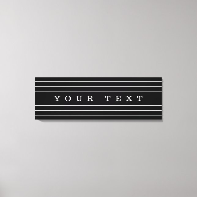Lienzo Texto Personalizado y franjas modernas | Blanco y  (Anverso)