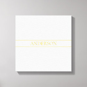 Lienzo Texto simple elegante personalizable   dorado sobr