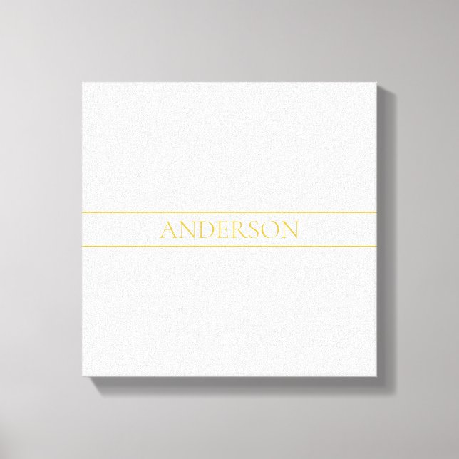 Lienzo Texto simple elegante personalizable | dorado sobr (Anverso)