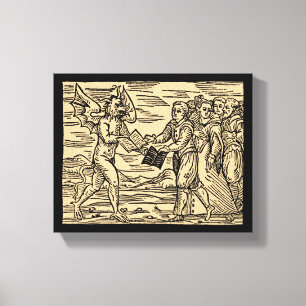 Lienzo Textos 8x10 del intercambio de las brujas de Satan