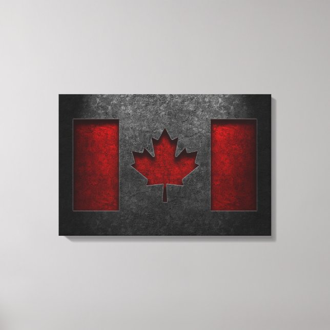 Lienzo Textura de piedra de la bandera de Canadá (Anverso)