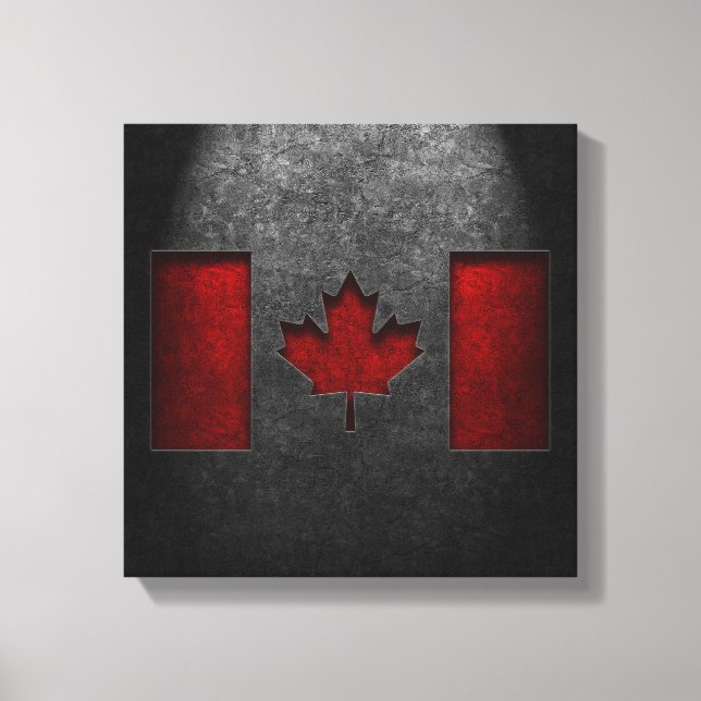 Lienzo Textura de piedra de la bandera de Canadá (Anverso)