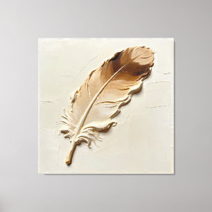 Lienzo Textura de pluma beige marrón de aceite 3D minimal