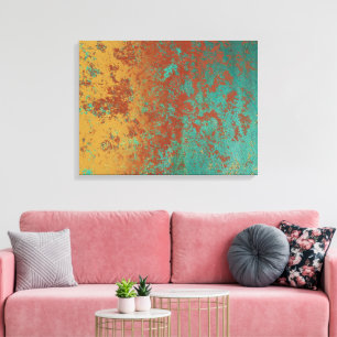 Lienzo Textura marrón del Naranja azul turquesa de cobre