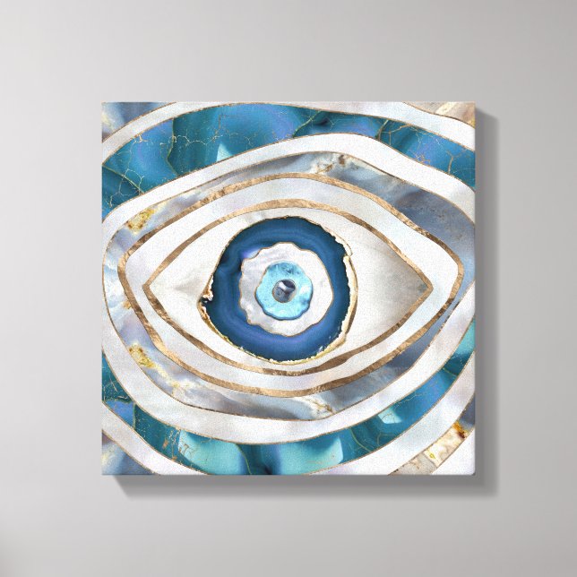 Lienzo Texturas minerales y oro del ojo del mal (Anverso)