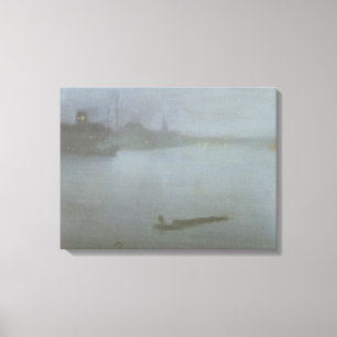 Lienzo Thames - Nocturne en el azul y la plata, c.1872/8