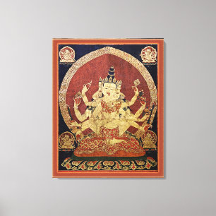 Lienzo Thangka tibetano de Guhyasamaja Akshobhyavajra