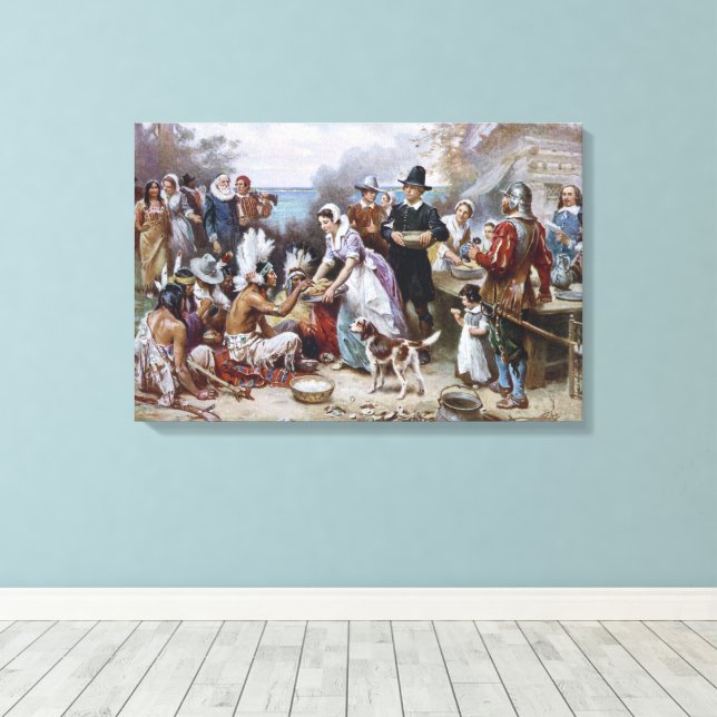 Lienzo The First Thanksgiving by Jean Ferris c. 1912 (Insitu (piso de madera))